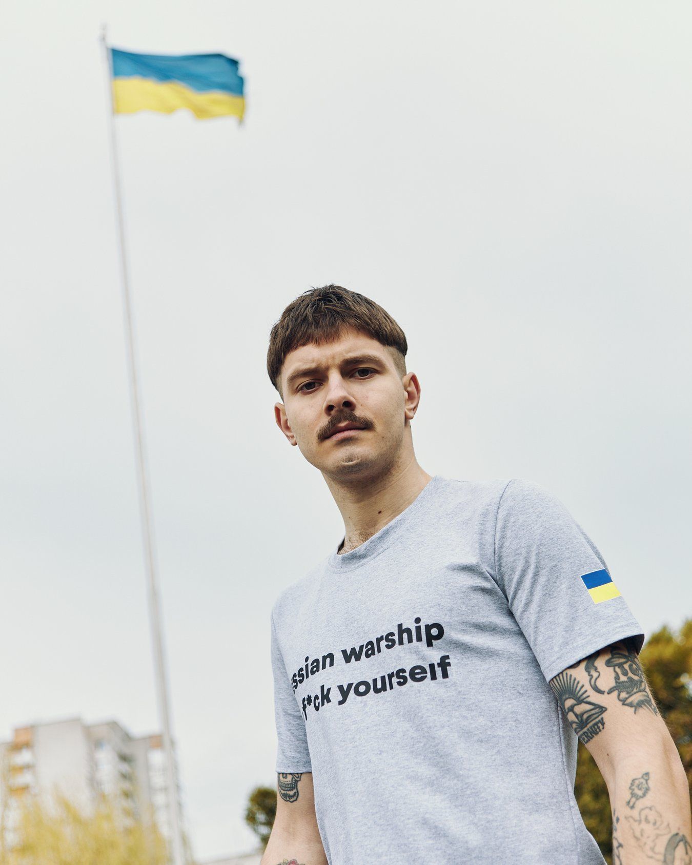 Футболка Russian warship сіра