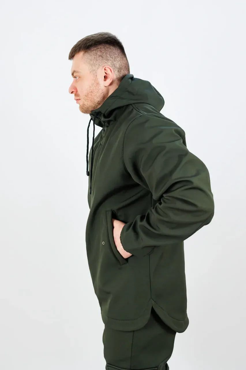 Мужской костюм на флисе Softshell софтшелл хаки, S