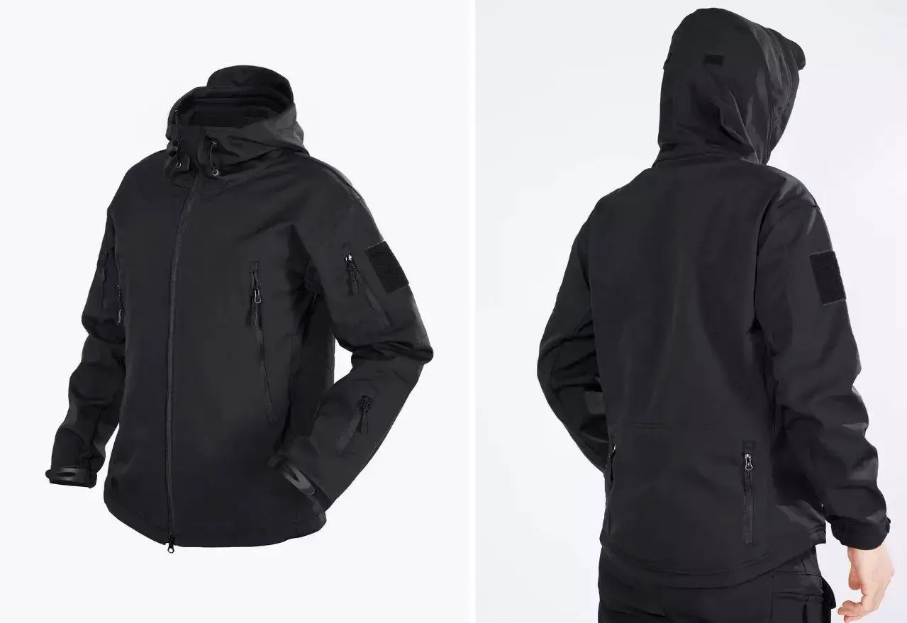 Куртка софтшел Чорна Soft Shell на флісі, S