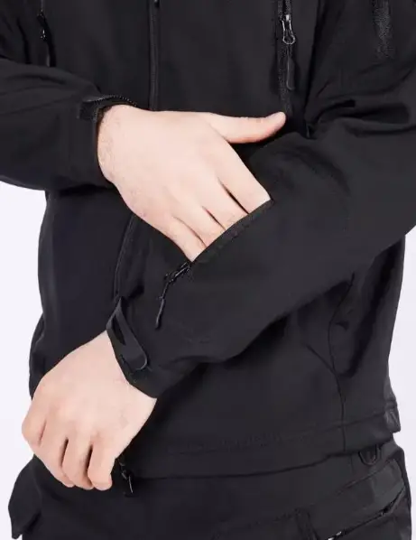 Куртка софтшел Чорна Soft Shell на флісі, S