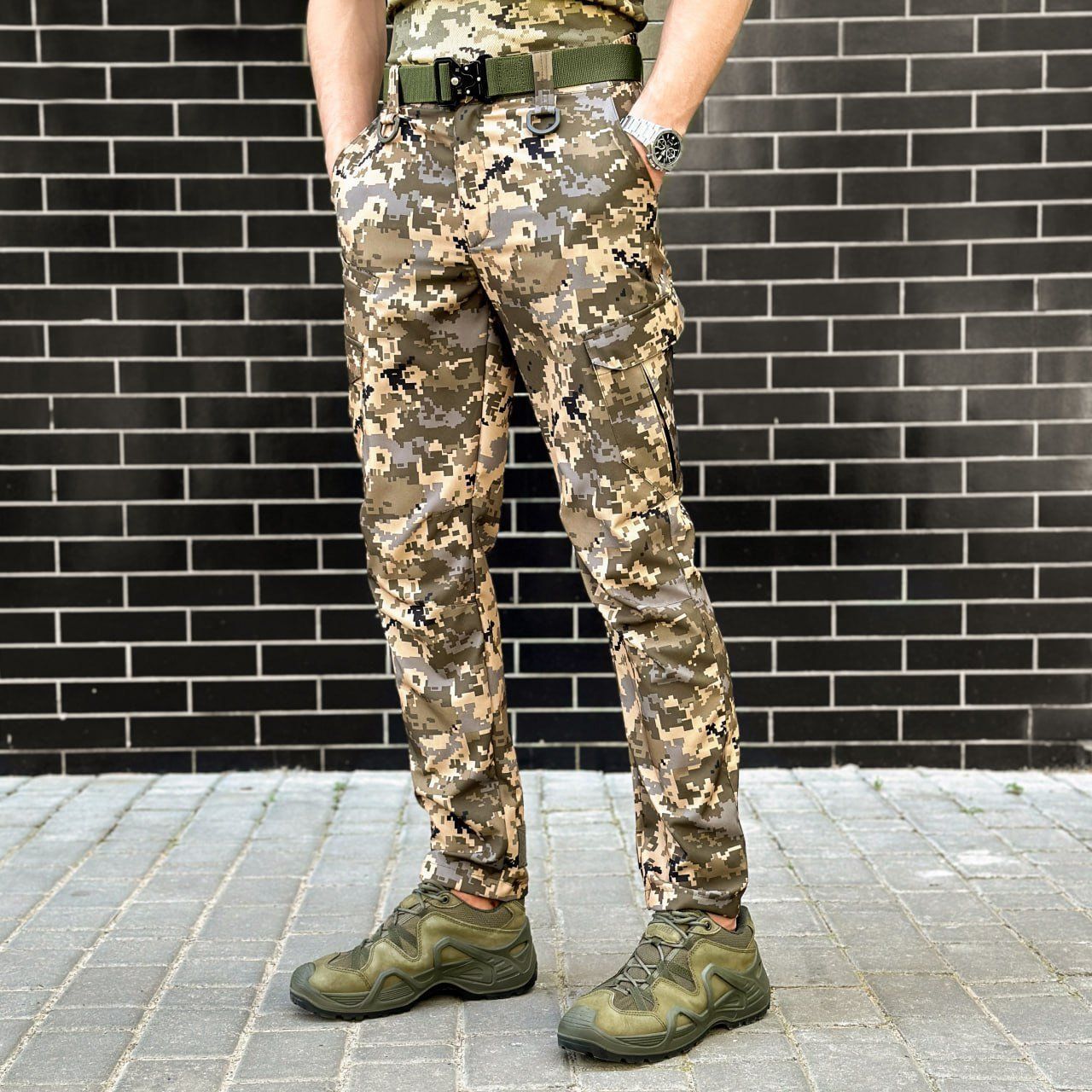 Штани-карго Pobedov Tactical Soft Waterproof піксель, Камуфляж, S
