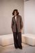 Женская клетчатая рубашка Oversize коричневая