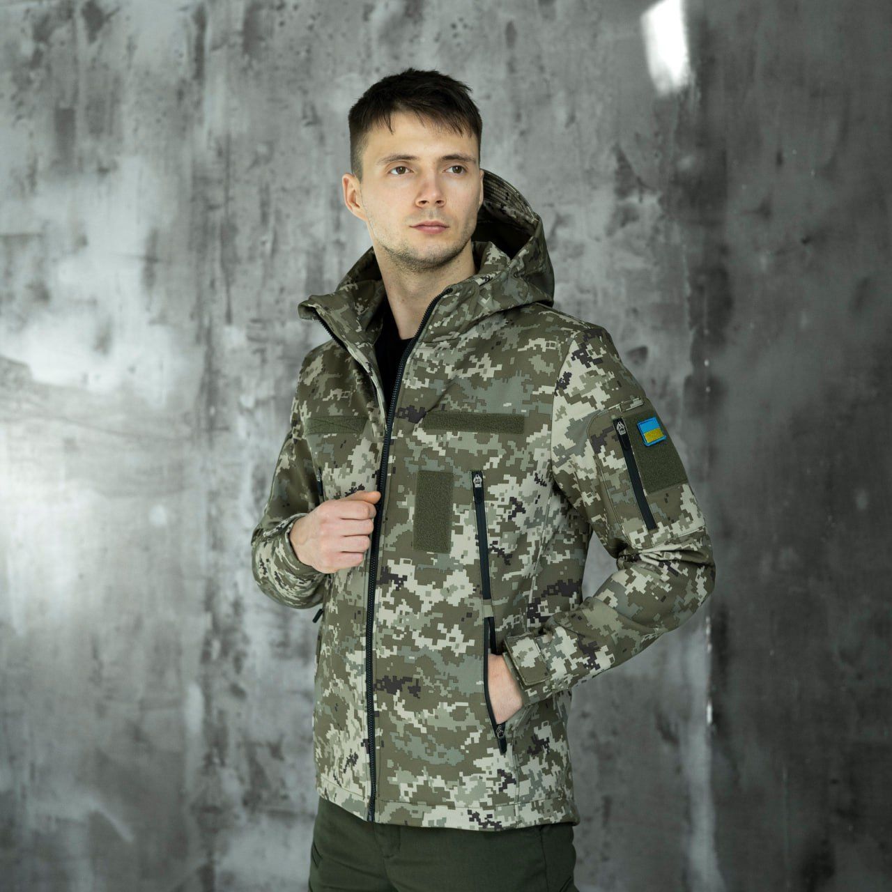 Куртка Pobedov Jacket Motive піксель з липучками, S