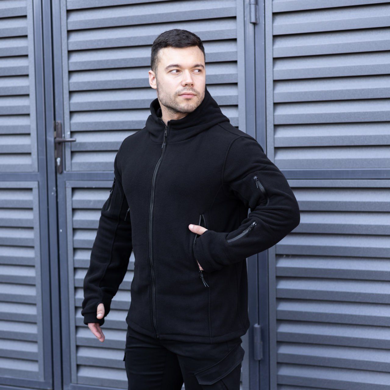 Толстовка флисовая Pobedov Explorer Черная, Чорний, S