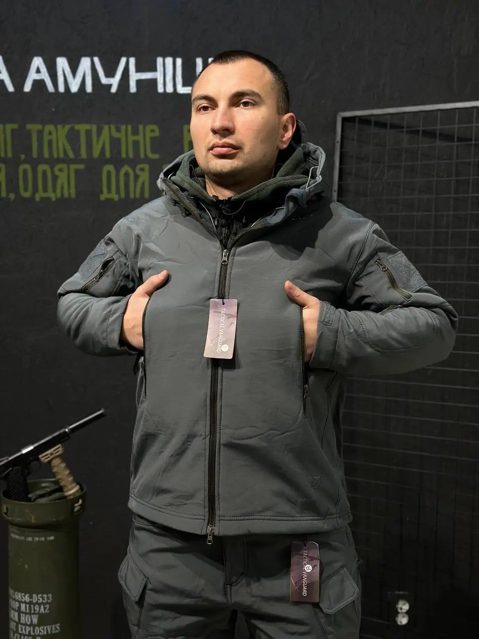 Куртка софтшел Сіра Soft Shell на флісі, S