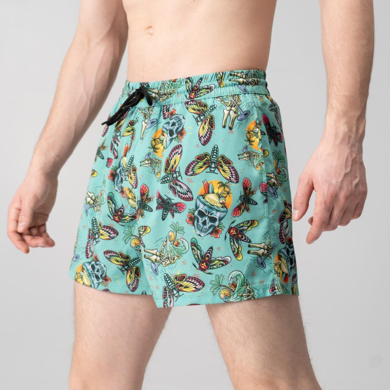 Шорти для плавання Slavni Swimming Pool Print Ментолово-чорний