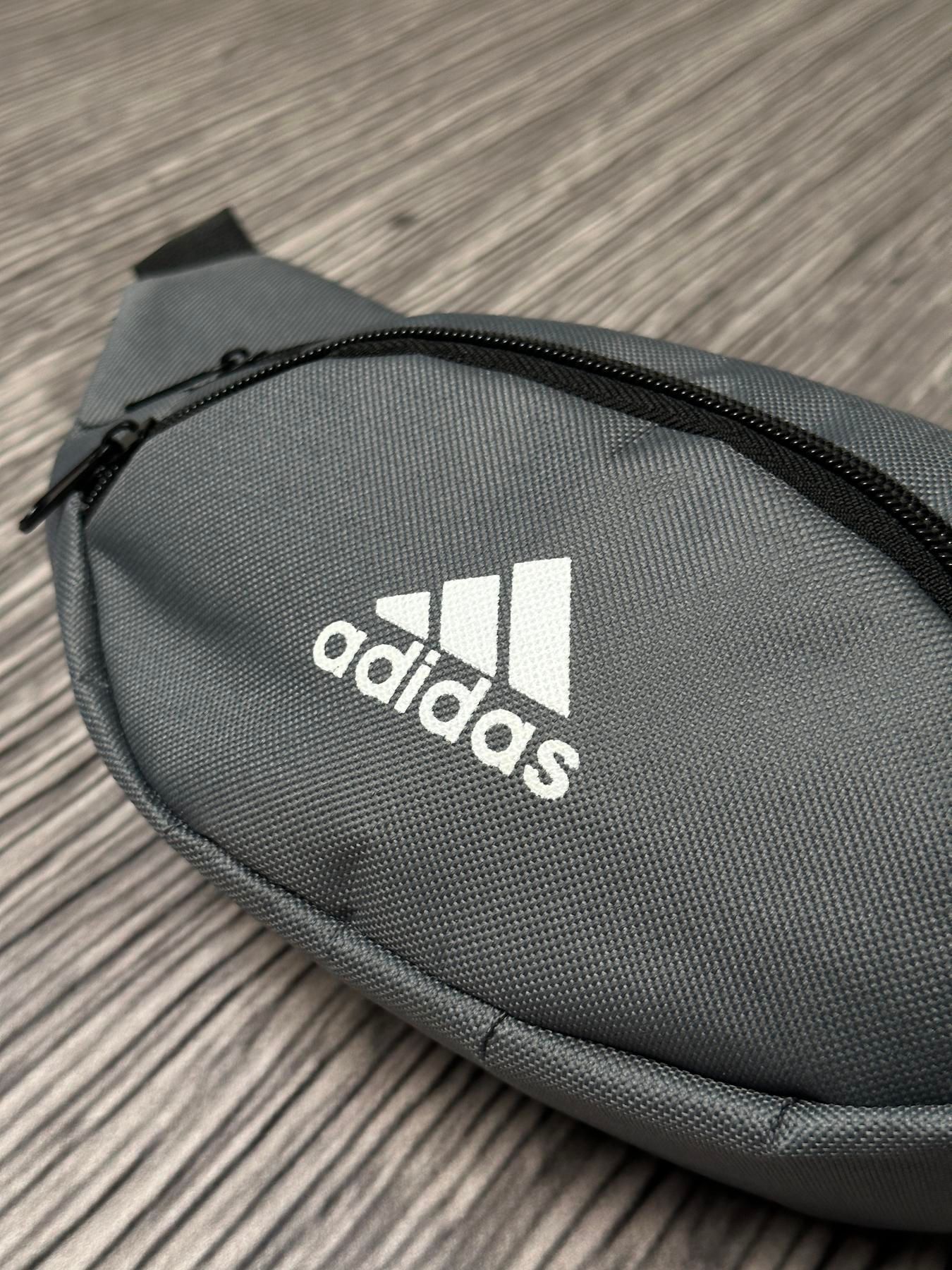 Бананка Adidas Сіра/ накатка біле маленьке лого