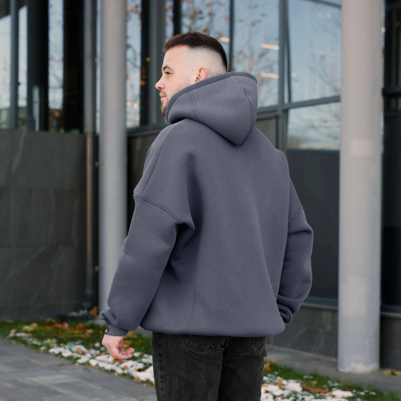 Худі на флісі oversize Pobedov Urbanist Графіт