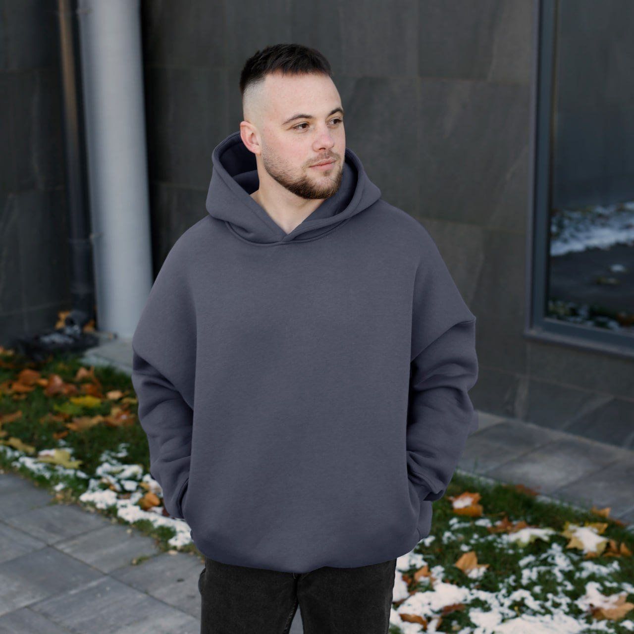 Худі на флісі oversize Pobedov Urbanist Графіт