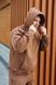 Спортивный утепленный костюм на флисе коричневый, S