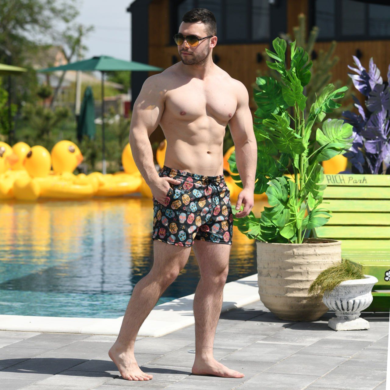 Шорти для плавання Pobedov Pool day  Kolorovi cherepy