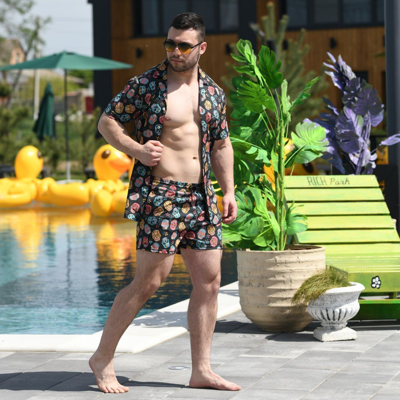 Шорти для плавання Pobedov Pool day  Kolorovi cherepy