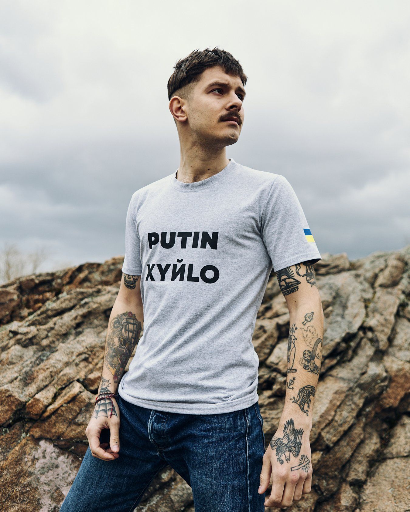 Футболка PUTIN XYЙLO серая