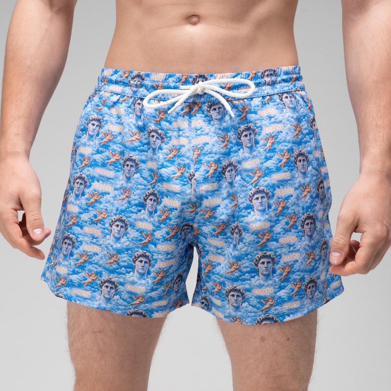 Шорти для плавання Slavni Swimming Pool Print Блакитно-білий - Yanholiata