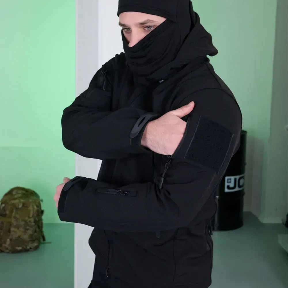 Костюм софтшел Gwild Soft Shell на флісі чорний, S