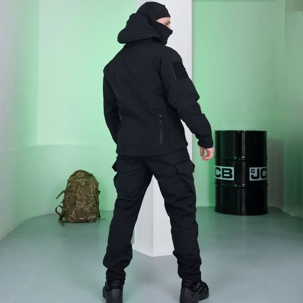 Костюм софтшел Gwild Soft Shell на флісі чорний, S