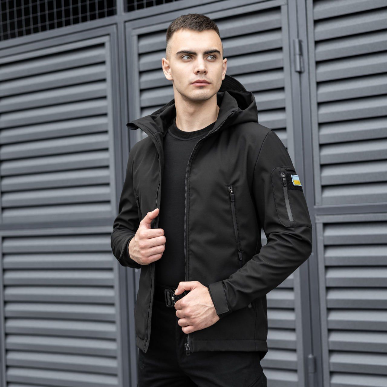 Комплект Softshell куртка Motive + штани Static чорний на флісі, S
