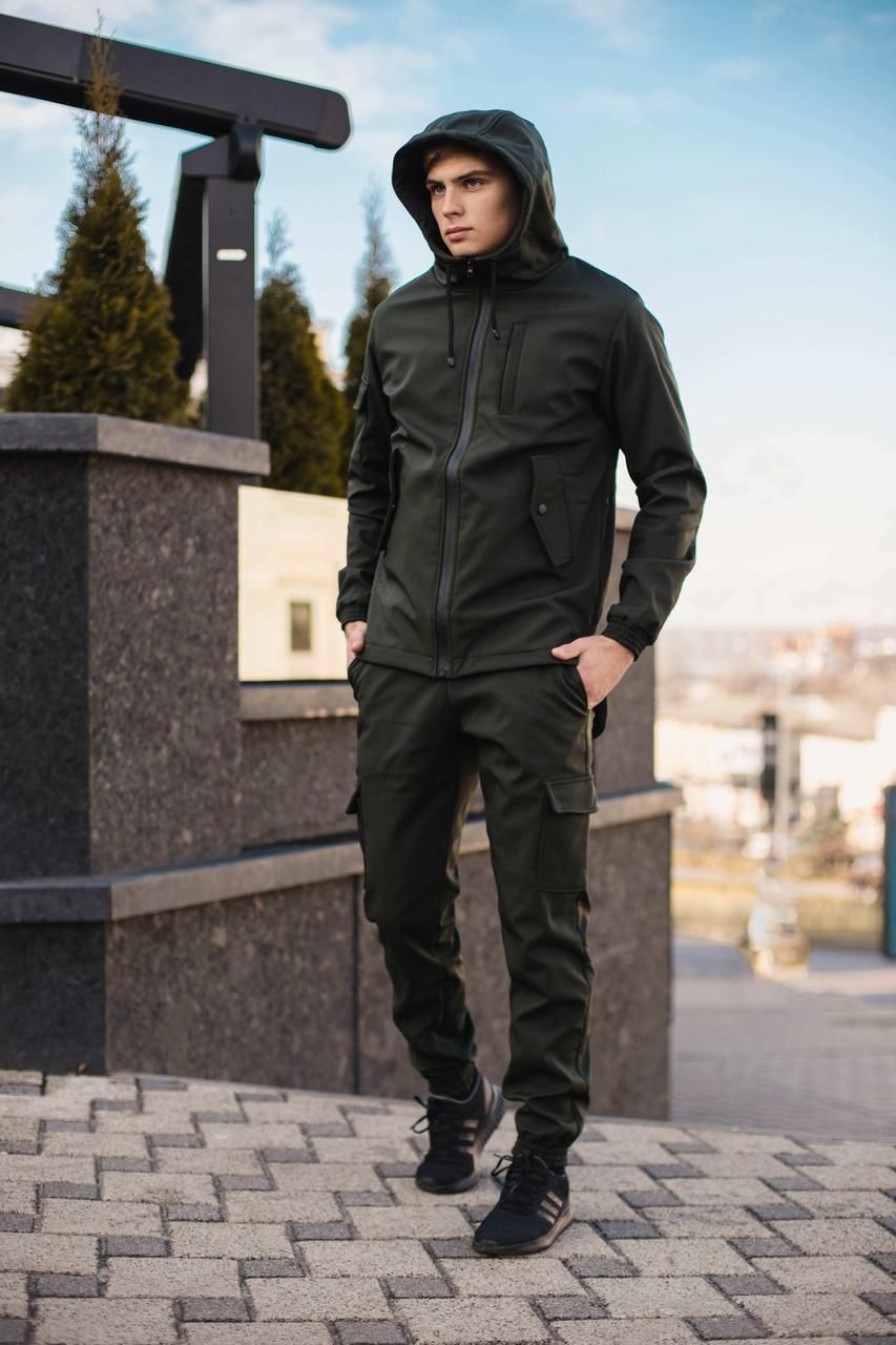 Чоловіча куртка Softshell хакі демісезонна Intruder
