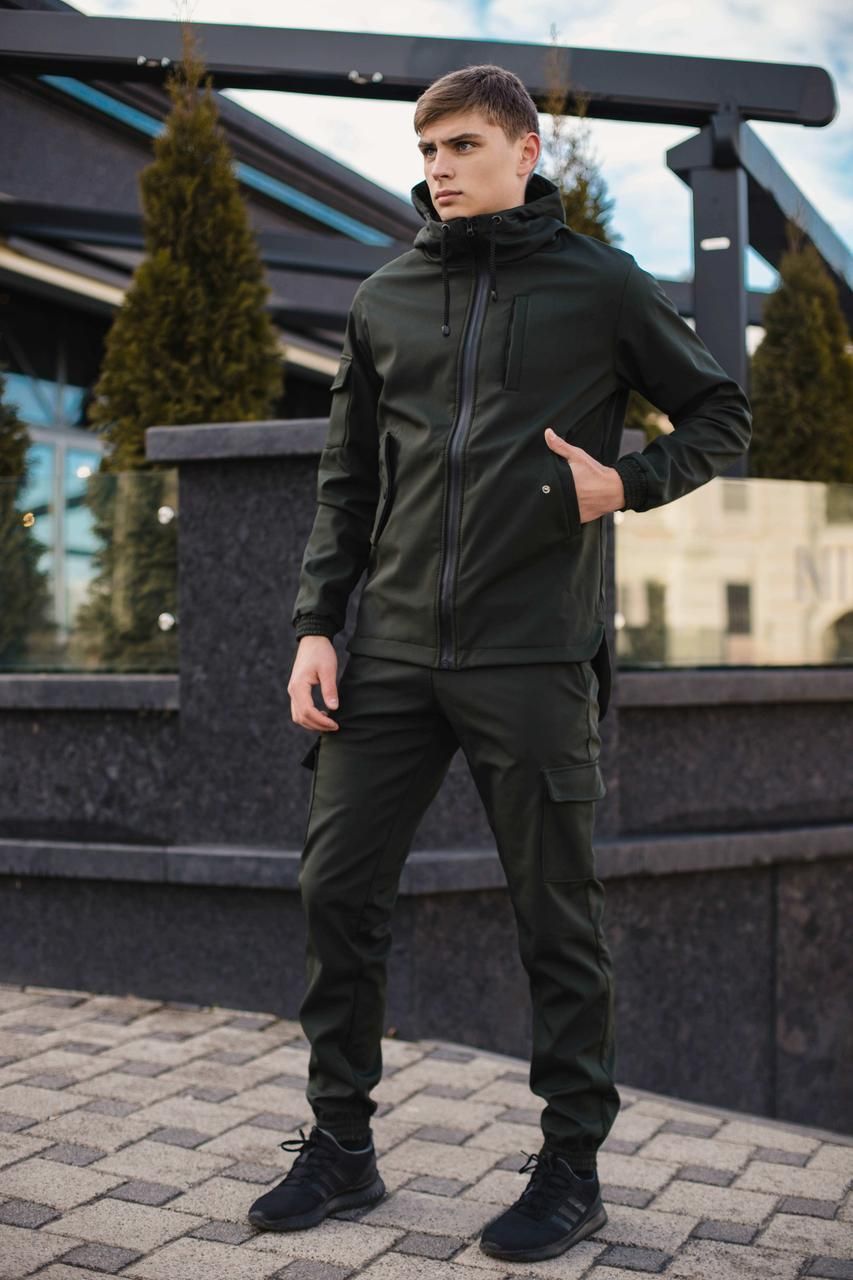 Чоловіча куртка Softshell хакі демісезонна Intruder