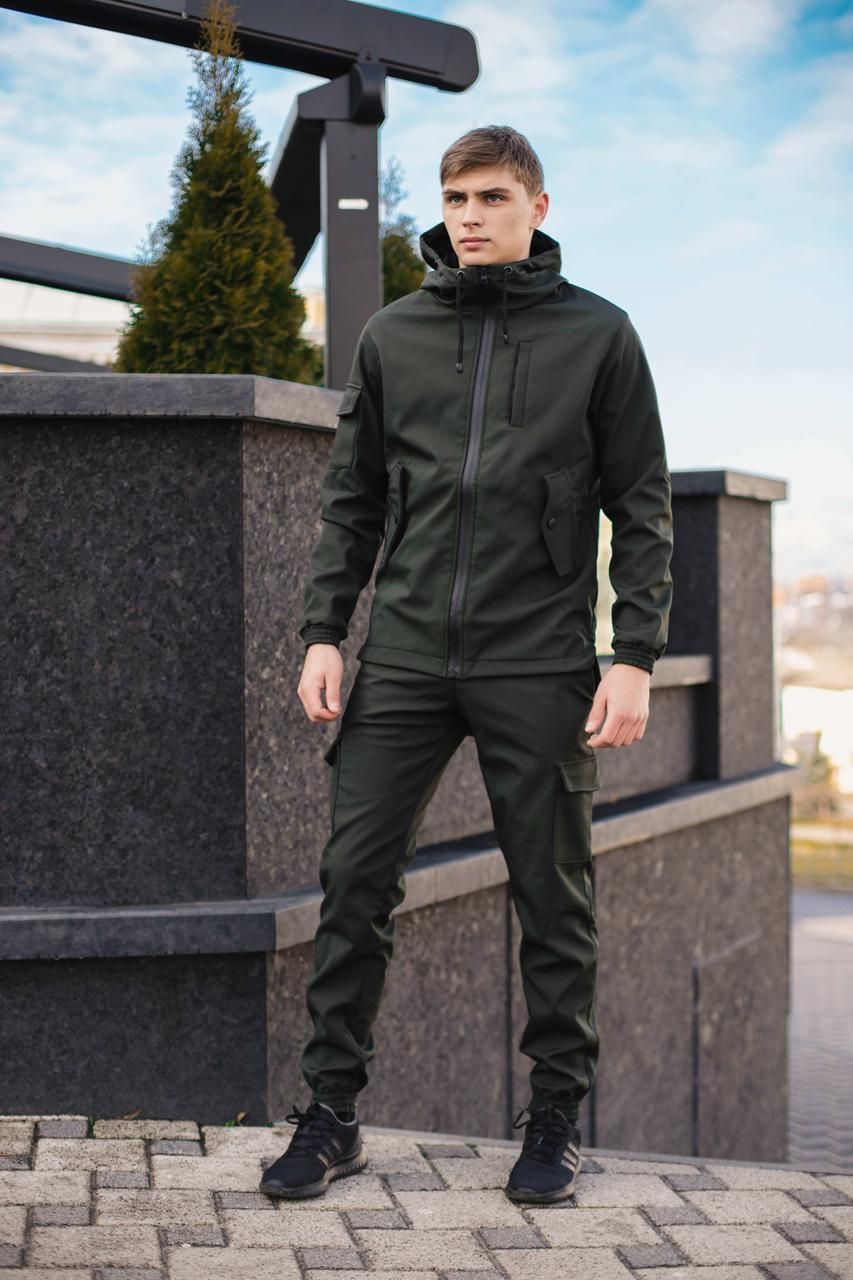 Чоловіча куртка Softshell хакі демісезонна Intruder