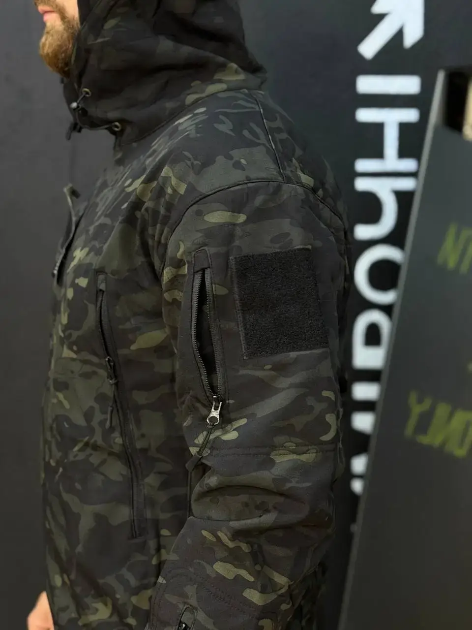 Костюм софтшел Gman Soft Shell чорний камуфляж мультикам , S