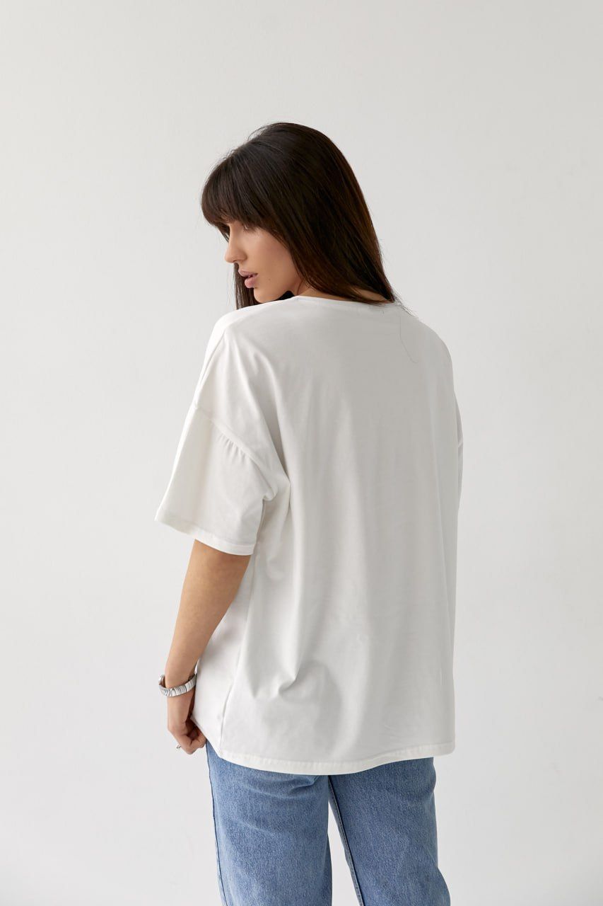 Женская OVERSIZE футболка белая