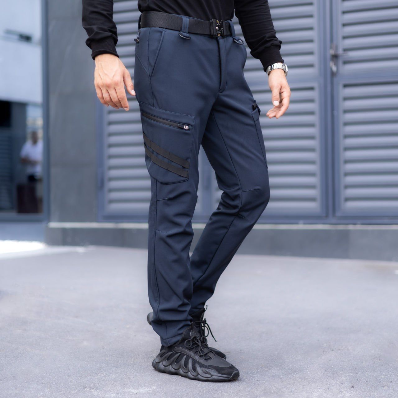 Штани Pobedov Softshell "Static" сині на флісі