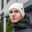 Чоловіча шапка Pobedov S podvorotom біла