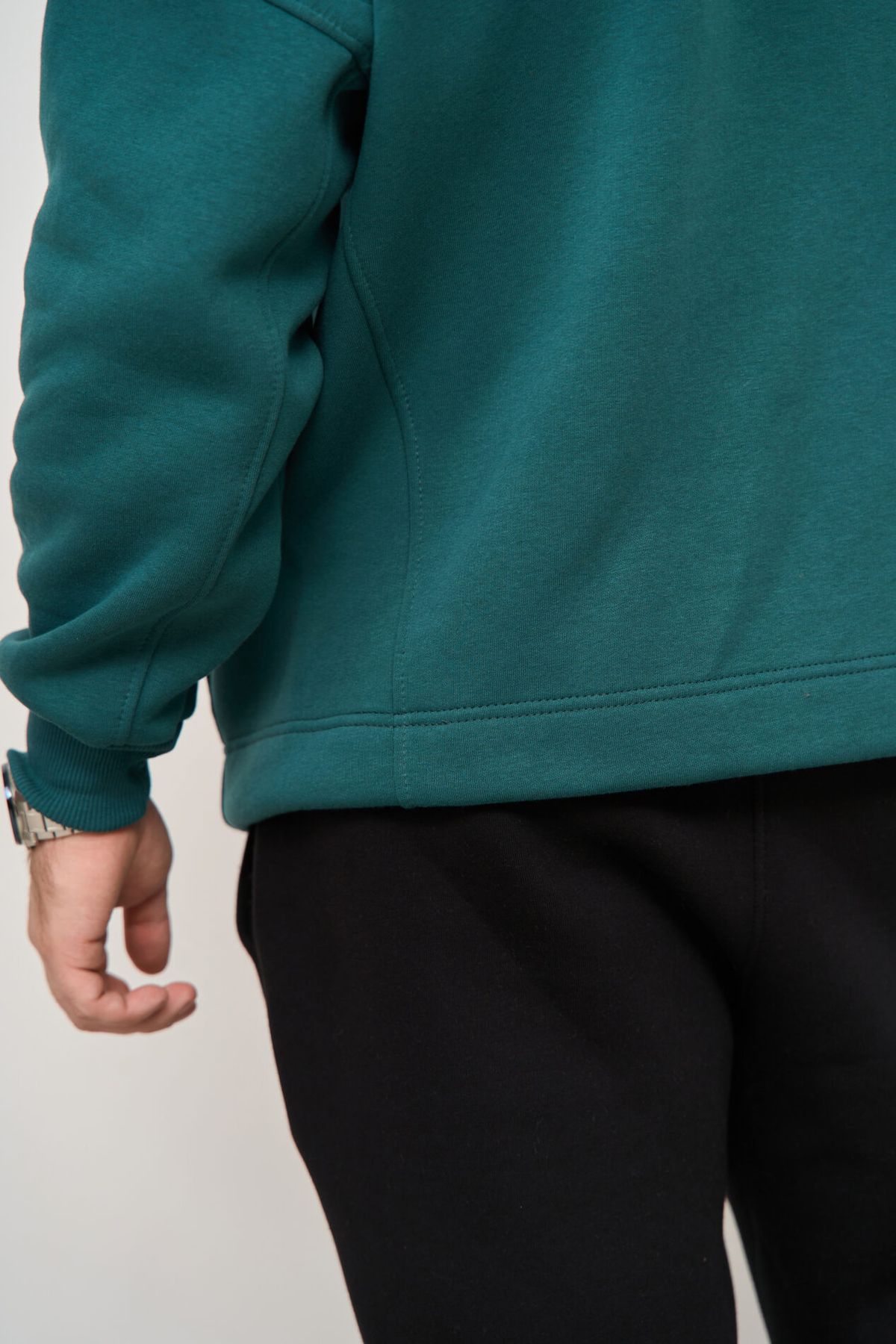 Теплое мужское худи OVERSIZE зеленый