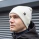 Чоловіча шапка Pobedov S podvorotom біла