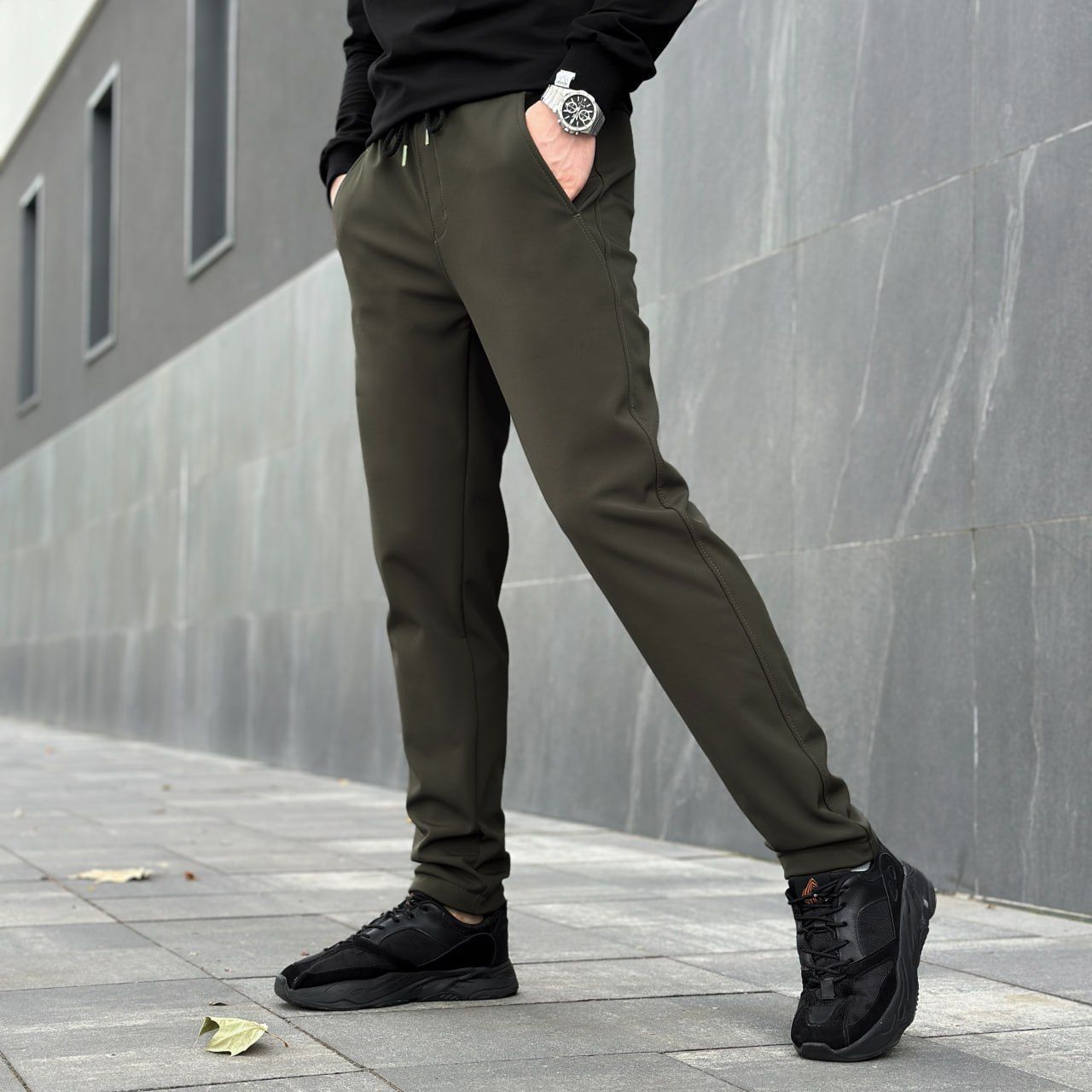 Брюки Pobedov Point Softshell хаки на микрофлисе