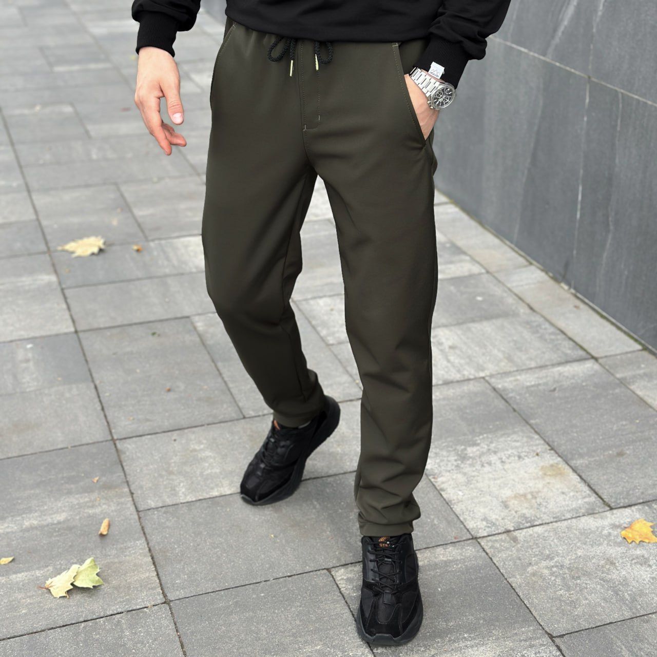 Брюки Pobedov Point Softshell хаки на микрофлисе