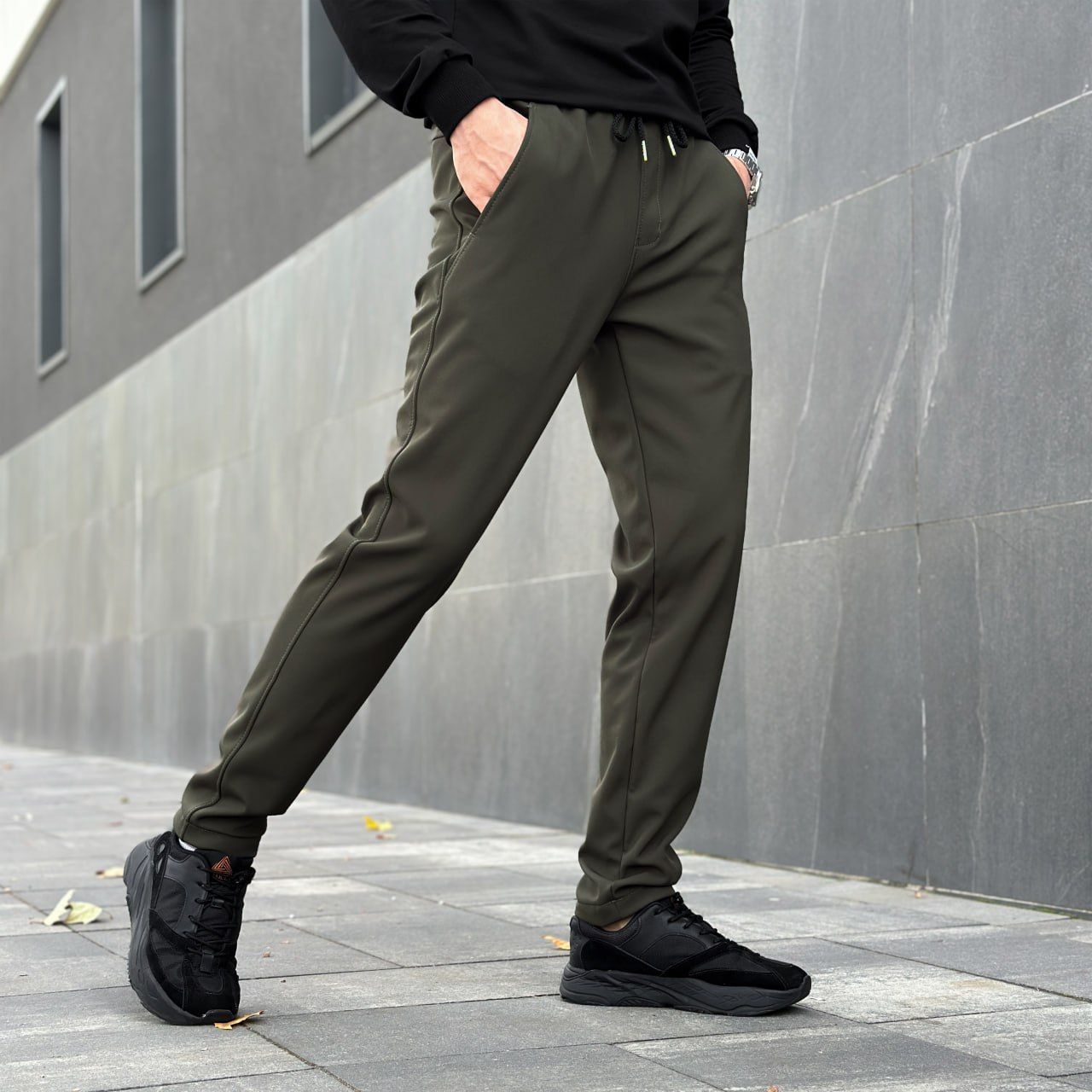 Брюки Pobedov Point Softshell хаки на микрофлисе