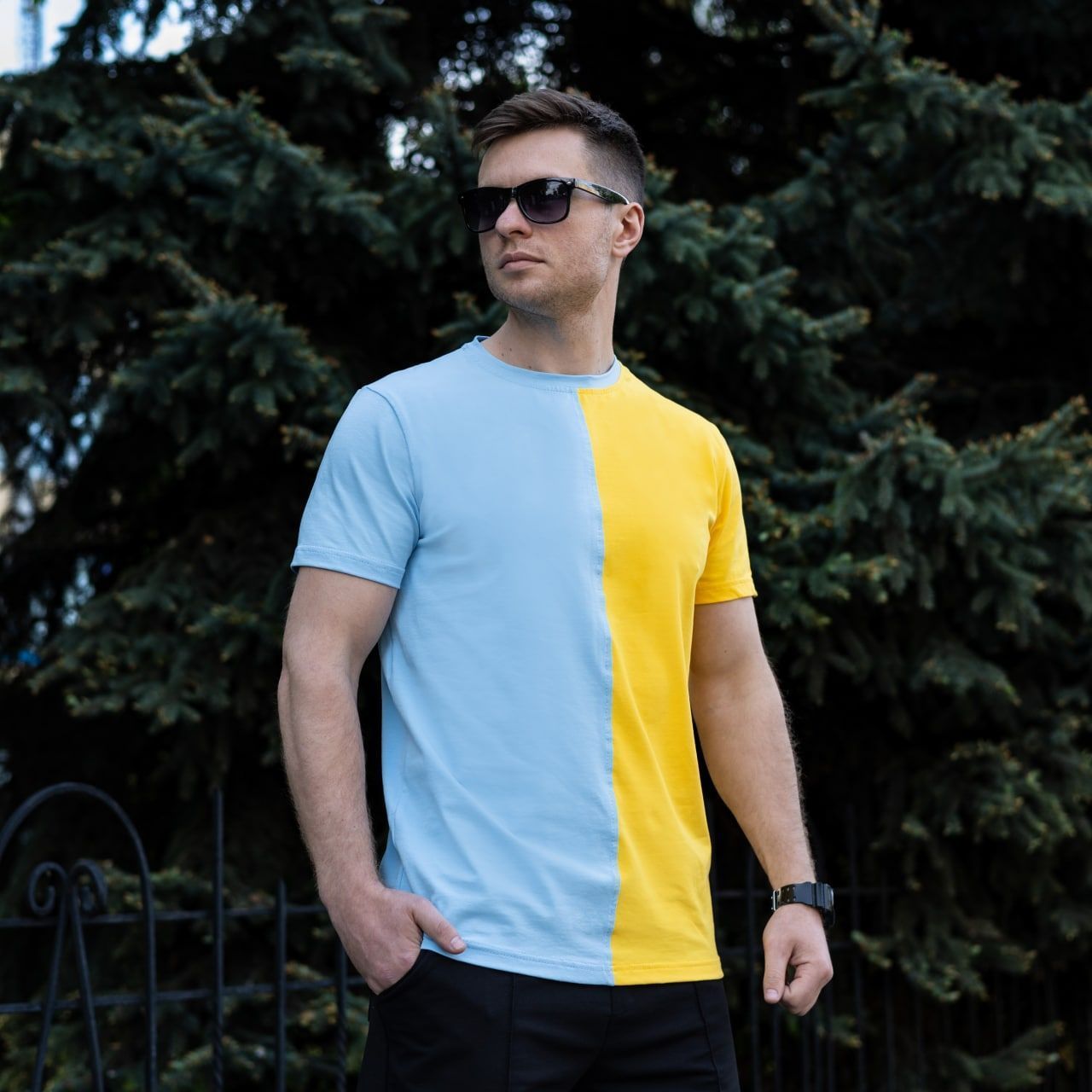 Футболка Pobedov Segmentation B2 блакитно-жовта