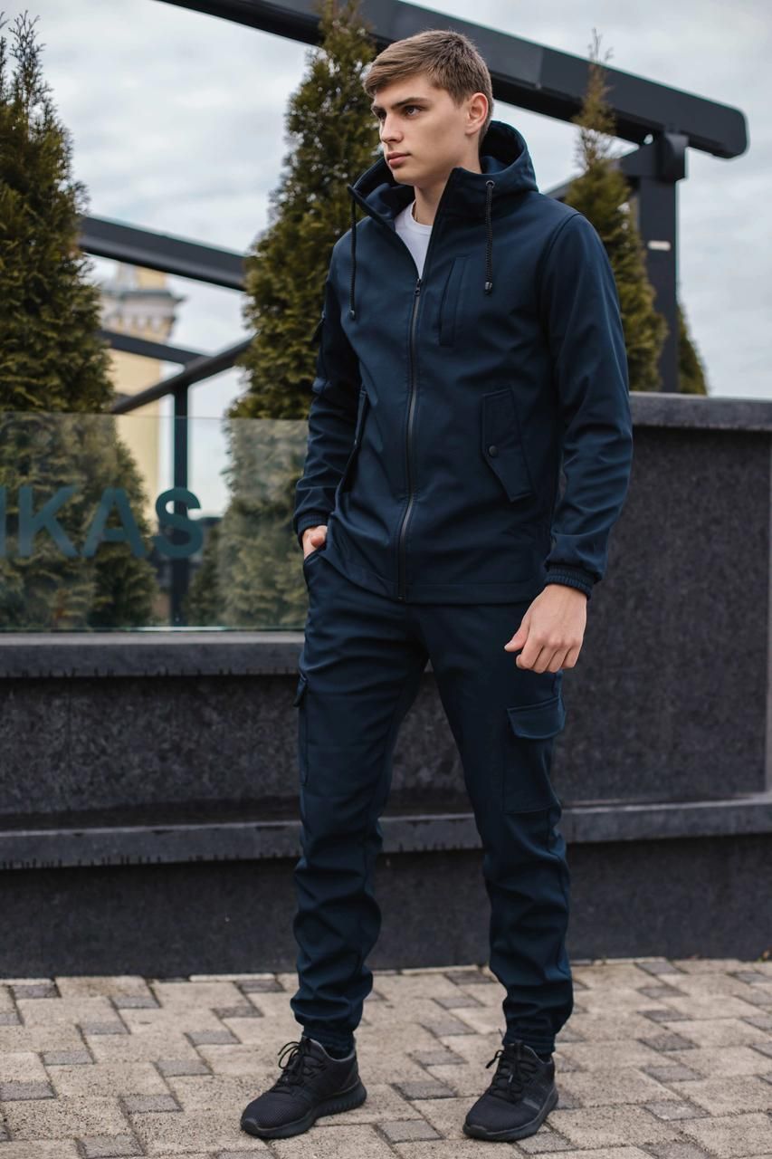 Чоловіча куртка Softshell синя демісезонна Intruder