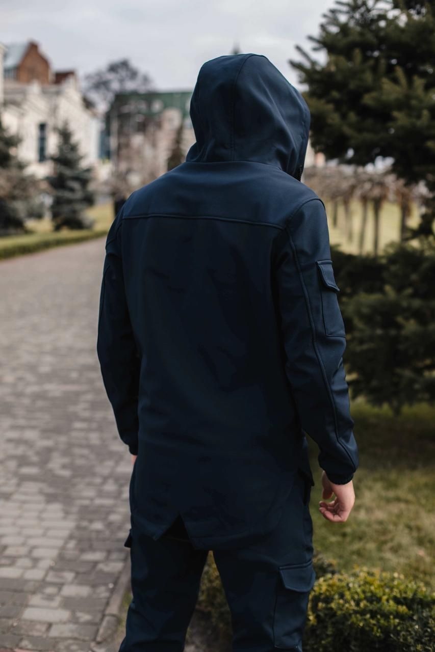 Чоловіча куртка Softshell синя демісезонна Intruder