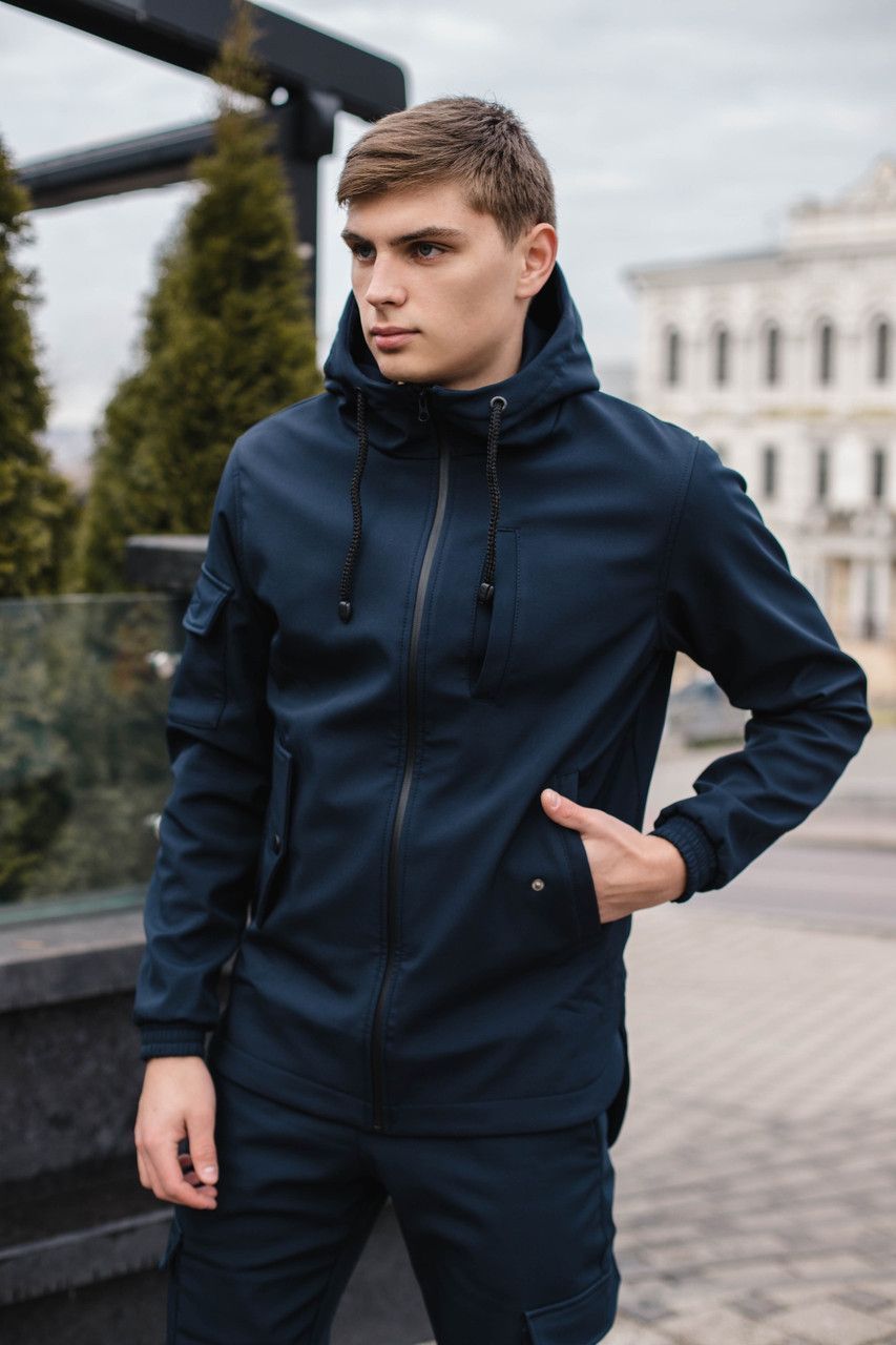 Чоловіча куртка Softshell синя демісезонна Intruder