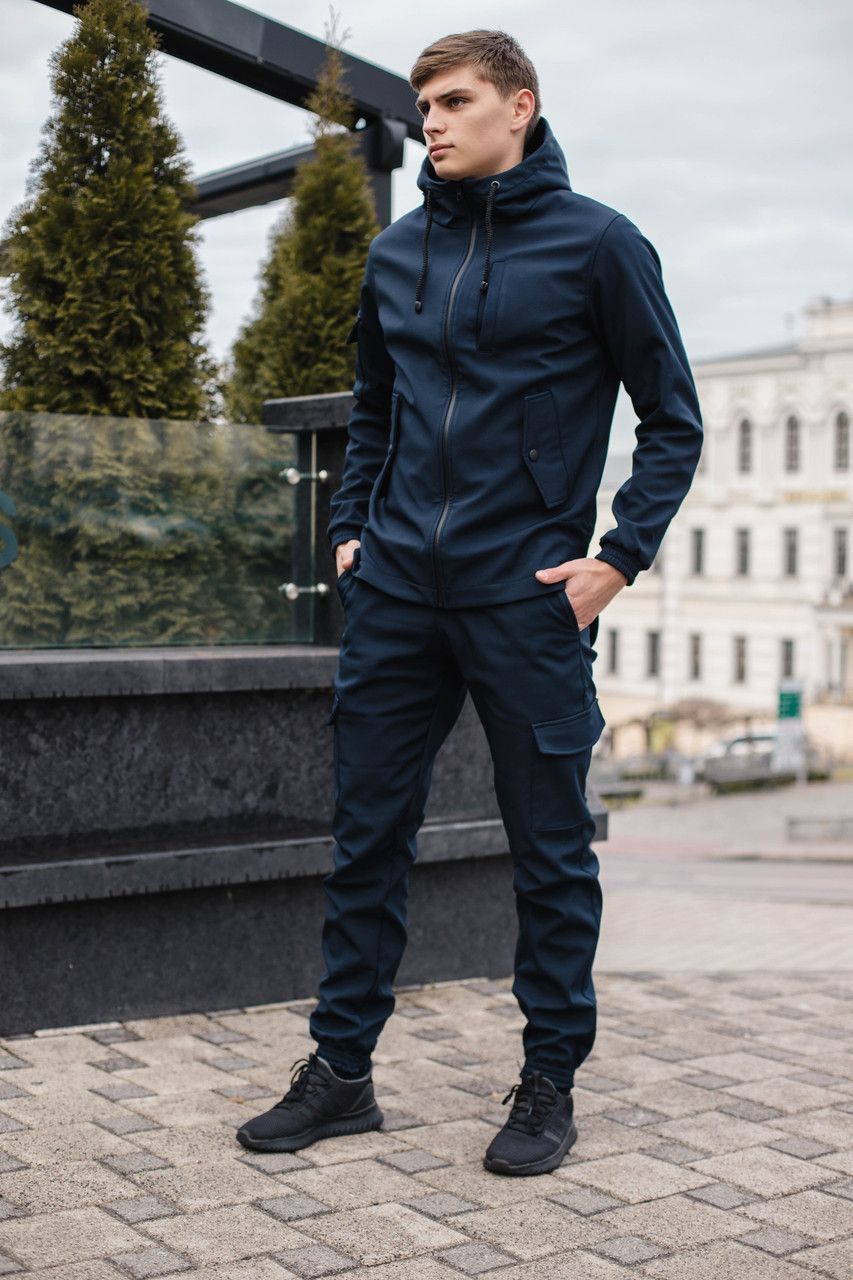 Чоловіча куртка Softshell синя демісезонна Intruder