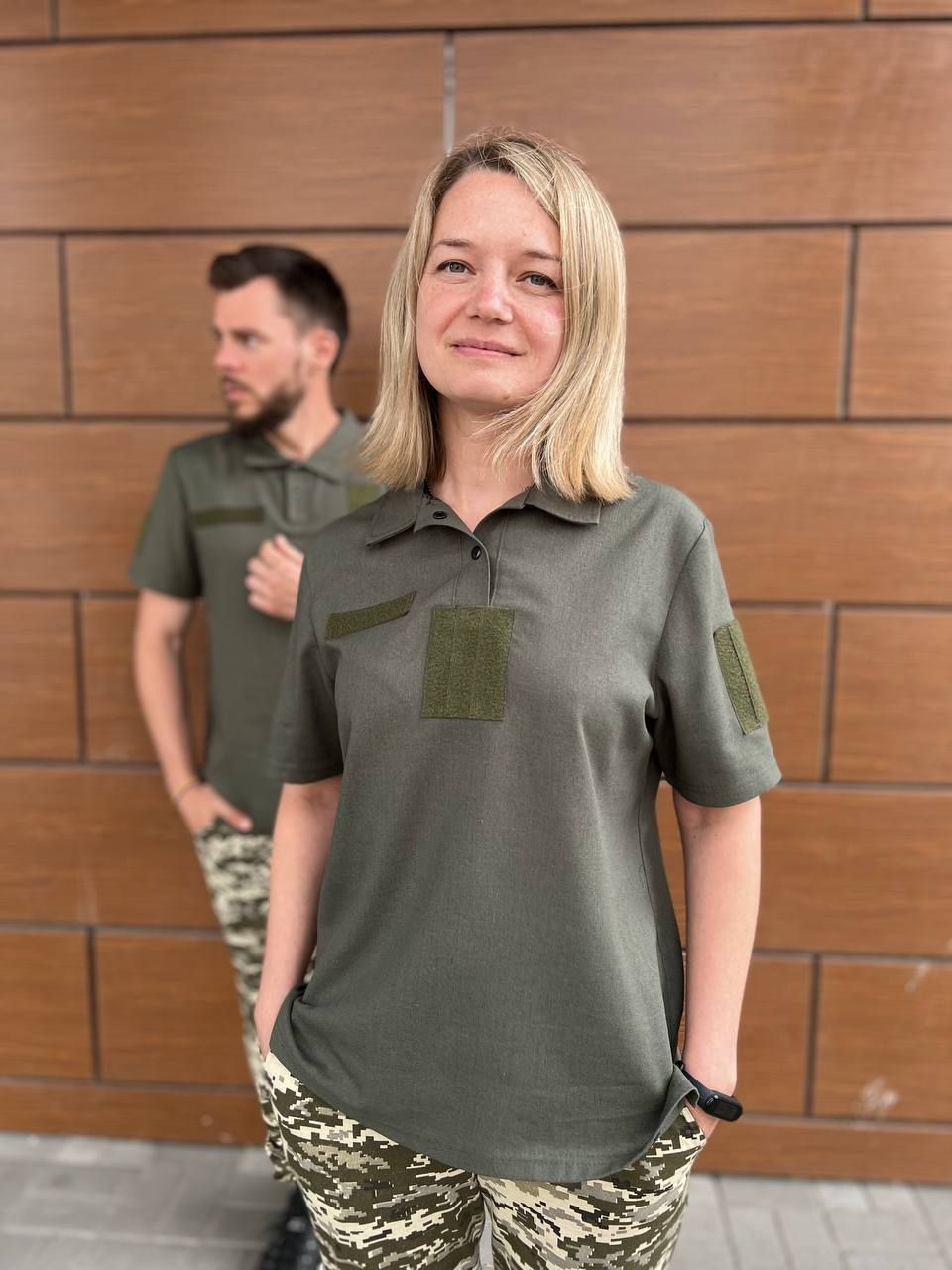 Жіноче тактичне поло лляне Xsports хакі