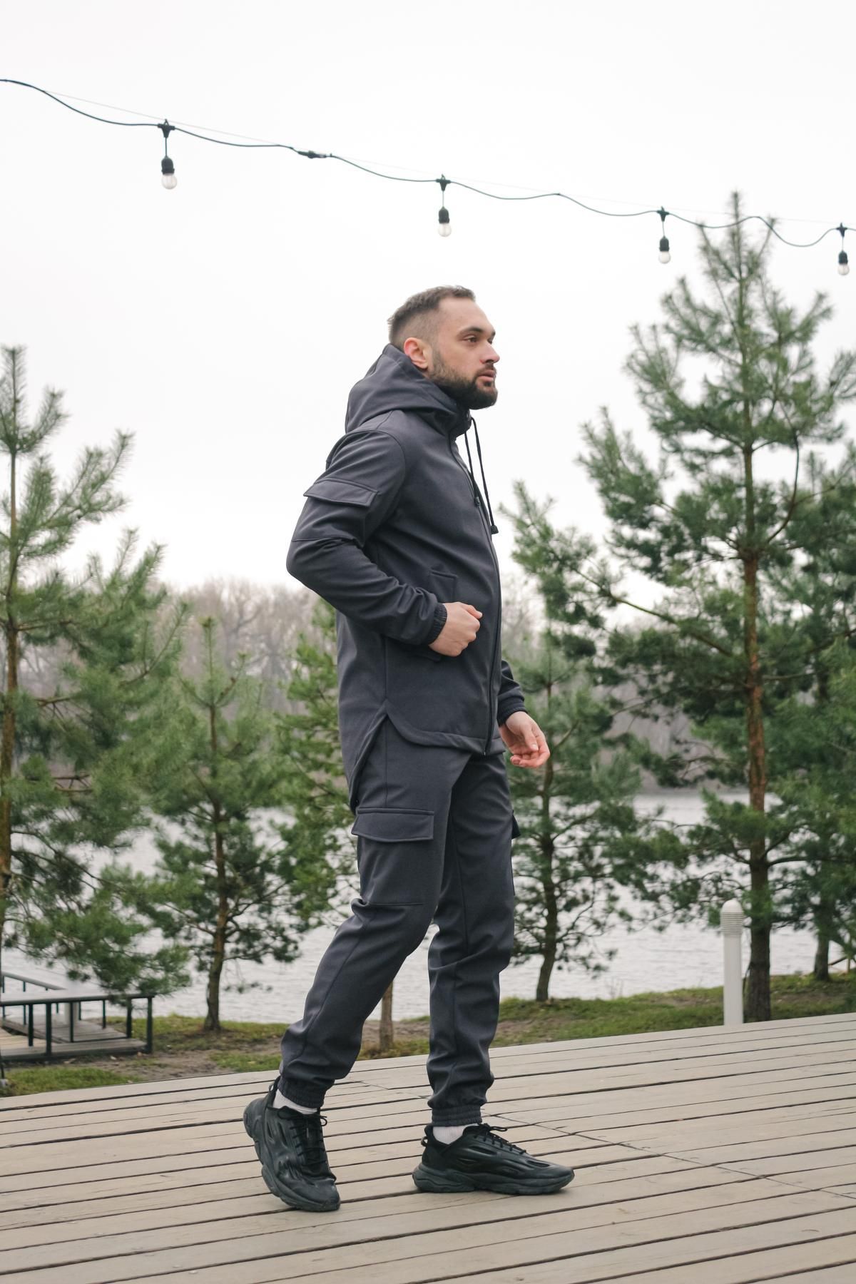 Чоловічий костюм на флісі сірий Intruder Softshell, S