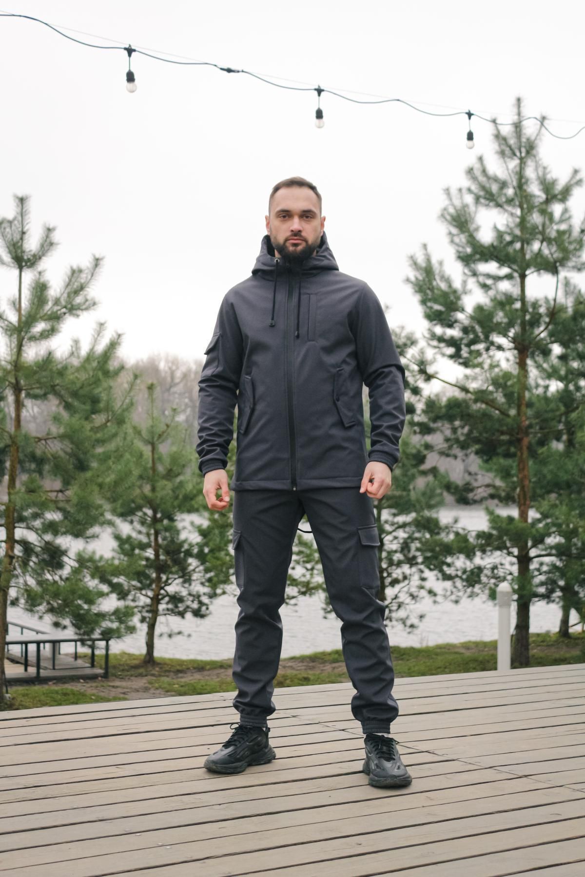 Чоловічий костюм на флісі сірий Intruder Softshell, S