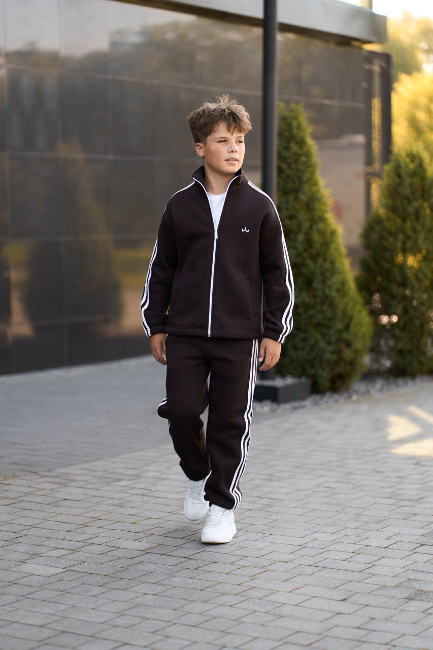 Теплий Спортивний дитячий костюм Street Fleece шоколад, 128