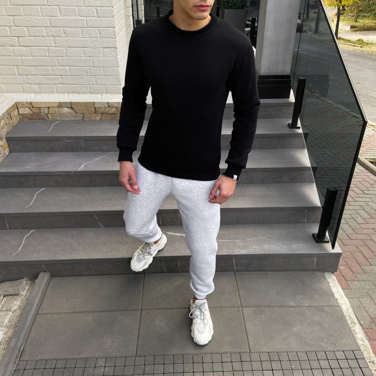Чоловічий світшот на флісі Pobedov &ldquo;007 ЗИМА&rdquo; чорний