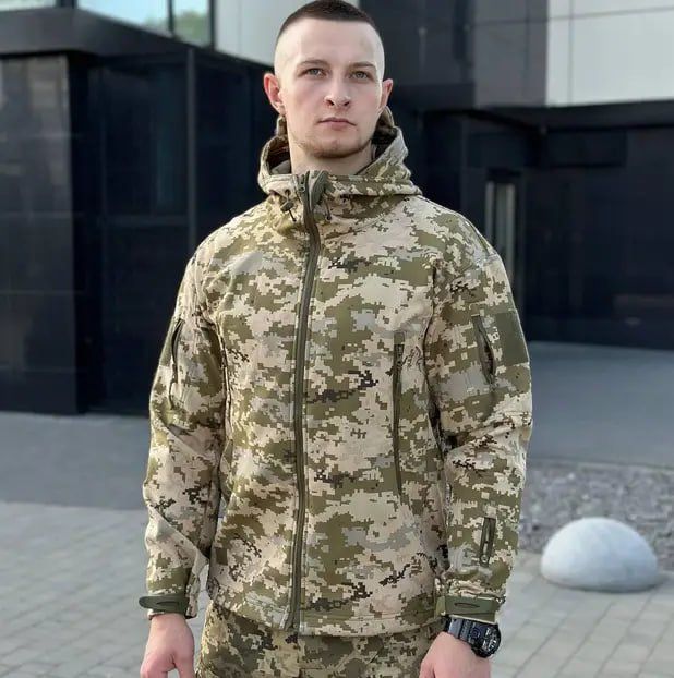 Куртка HWB на флісі софт шелл піксель Soft Shell, XXL