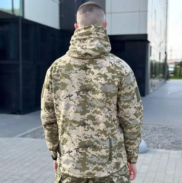 Куртка HWB на флісі софт шелл піксель Soft Shell, XXL