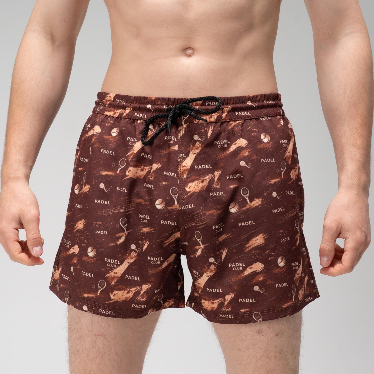 Шорти для плавання Slavni Swimming Pool Print  Шоколадний - Padel Brown