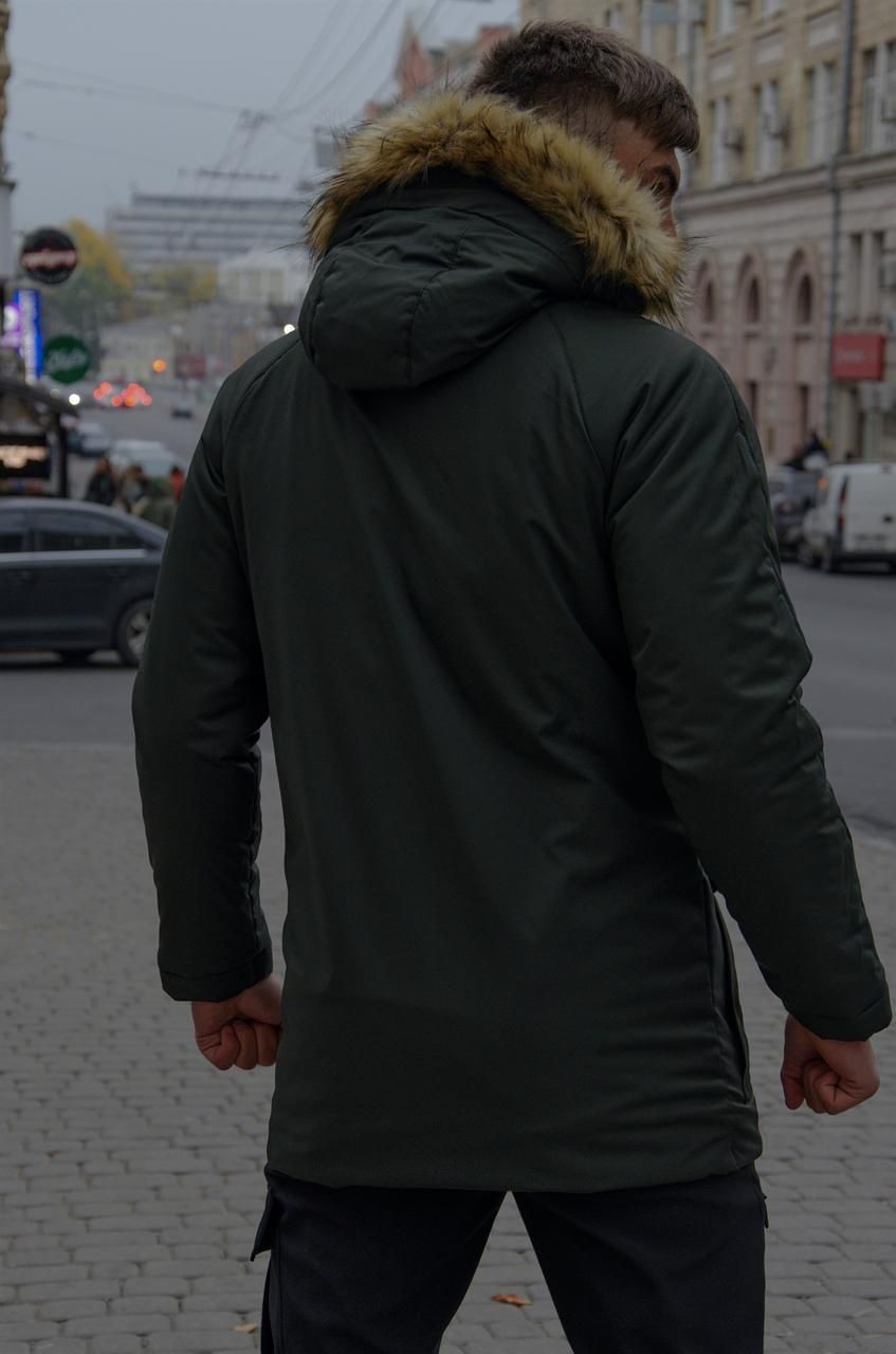 Чоловіча зимова парка хакі HotWint Intruder з хутром